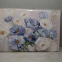 Goldfoilart Blue Flower Picture Wall Decor White Floral Wall Art for Living Room Canvas Modern Bathroom Paintings Large Framed Artwork Prints for Bedroom Bathroom Office 36" x 24"
