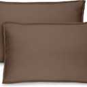 Bare Home Standard Pillow Sham Covers - Set of 2 - Premium 1800 Ultra-Soft Microfiber - Double Brushed - Stain & Fade Resistant - Bed Pillow Shams - Pillows Not Included (Set of 2, Cocoa)
