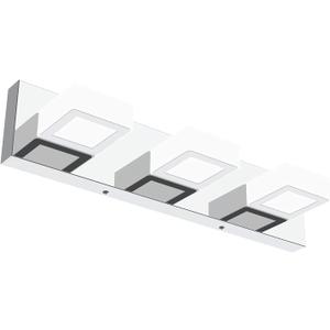Ralbay Modern LED Chrome Vanity Light Acrylic Stainless Steel for Bathroom Vanity Lighting Fixtures Cool White 6000K, 20 Inch