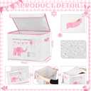 LemonRoad 16x12x12inch Baby Memories Keepsake Box Baby Shower Elephant First Keepsake Box New Parent Newborn Baptismal Birthday Gift for Mementos Travel Loved Ones Treasured Keepsakes (Pink)