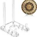 Plate Stands for Display, 1 Pack Clear Acrylic Display Easel with Adjustable Pegs for Decorative Plate, Books, Records, Plaque, Picture Frame, Platter Tabletop Art (1-Pack)
