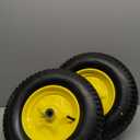 Taifa 2 PCS 16" Pneumatic Rubber Replacement Tires and 4.80/4.00-8" Wheels with 5/8" Bearings, Inflated Air Wheel for Garden Cart/Hand Truck/Trailers/Dolly/Wheelbarrow/Wagon/Trolley etc.