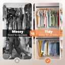 Closet Rod 50-87 Inches, Adjustable Heavy Duty Metal Black Closet Rods for Hanging Clothes 1.3 Inches Diameter for Wardrobes Laundry