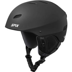 SPIX Ski Helmet Snowboard Helmet - ASTM Safety Standard Size Adjustable for Adults Youth Men and Women (L, Black)