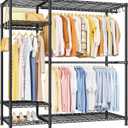Ulif F7 Garment Rack, Heavy Duty Clothes Rack, Clothing Racks for Hanging Clothes, 6-Tiers Freestanding Portable Closet Storage Rack 58'' W 14.6'' D 76.6'' H, Max Load 800 Lbs, Black