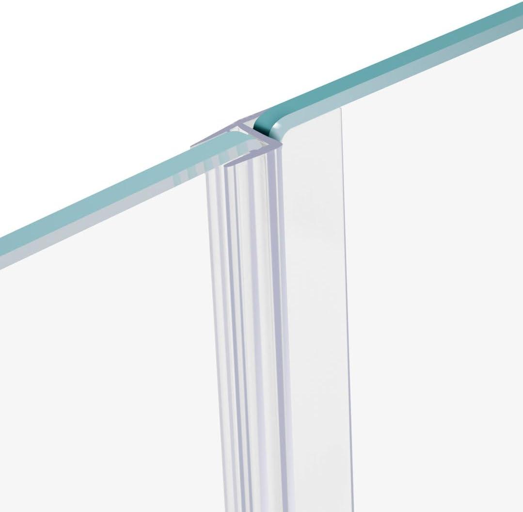 78" Shower Door Side Seal Strip for 3/8" Frameless Glass Shower Door Clear Polycarbonate