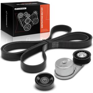 A-Premium Engine Serpentine Drive Belt Kit with Tensioner & Idler Pulley Compatible with Ford Explorer 2002-2005 & Mercury Mountaineer 2003-2005, 4.0L