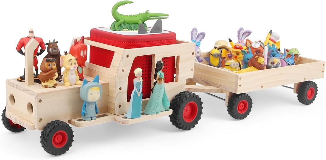 for Tonies Box Organizer Shelf Storage, for Tonie Shelf Magnetic, Compatible with Tonie Box 1/2 Player Tonies Figures Characters for Children, Display Collection 20~30 Characters - Tractor