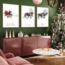 2 x AnyDesign 3Pcs Christmas Wall Art Prints 11x14in Santa Claus Reindeer with Sleigh Art Poster Decor Large Aesthetic Xmas Posters Room Decor for Gallery Living Room Bathroom Wall Decor(UNFRAMED)