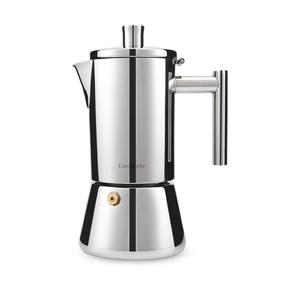 Easyworkz Diego Stovetop Espresso Maker Stainless Steel Italian Coffee Machine Maker 6Cup 10 oz Moka Pot Induction Espresso Pot