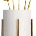 Silverware Holder,Kitchen Utensil Holder,Flatware Organizers With Metal Frame, Mesh Flatware Holder Organizer Perfect for Home, Kitchen, Countertop, Party, Camping, Outdoor and Restaurant (White gold)