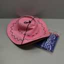 4 Set Cowboy Hats Party Costume Faux Suede Hat and Bandana Bachelorette Cowgirl Hat Western Accessory for Bridal Shower Decor