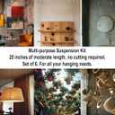 6 Sets Adjustable Hanging Wire Kit, Stainless Steel Multipurpose Suspension Wire Cable with Hook, Heavy Duty Anchor for Furniture, Light, Lamp, Picture, Mirror Secure to Wall or Ceiling, 20in