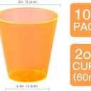 Disposable Hard Plastic Shot Glasses Jello Cups Iridescent Neon Halloween Birthday Christmas Party Supplies (2, ounces)