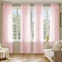 MIULEE Blush Pink Sheer Curtains 84 Inches Long, 4 Panels Set, Light Filtering Rod Pocket Voile Drapes for Living Room and Bedroom, Airy Soft Fabric Window Treatments, 42 x 84 Inches