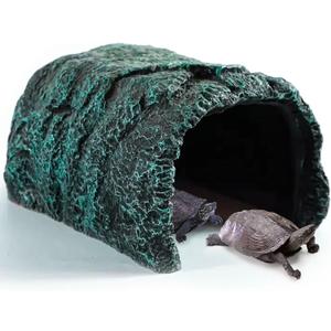 BNOSDM Large Reptile Hideout, Tortoise Hide, Bearded Dragon Hideout Cave Shelter, Resin Turtle Basking Platform, Reptiles Habitat Decor Tank Accessories for Lizards Geckos Snakes Chameleons Frogs