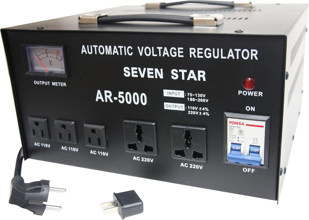 SEVENSTAR AR 5000W Heavy Duty Voltage Reglator/Stabilizer with Built-in Step Up/Down Voltage Transformer