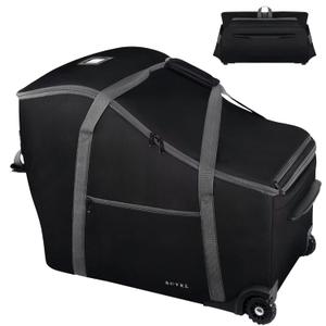 SCTEL Infant Car Seat Travel Bag Fit Doona Car Seat Stroller and Base, Chicco Keyfit 35 and Base, Doona Travel Bag with Wheels, Padded Car Seat Bags for Air Travel, Nuna Travel Bag with Zipper Pocket (Black)