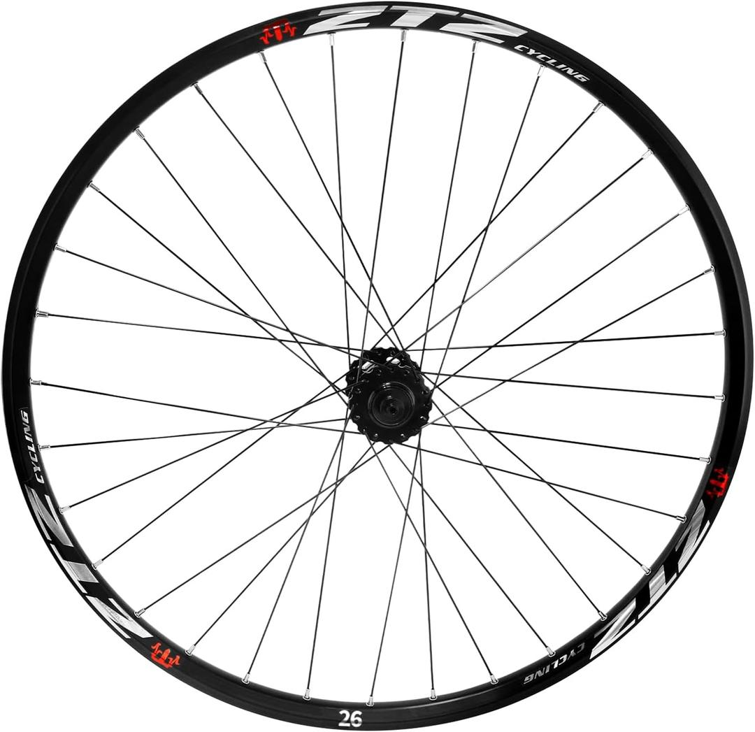 26" Mountain Bike Wheelset Ultralight Aluminum Alloy Rim 32H High Strength Bike Wheels Quick Release Disc Brake MTB Wheel Set Compatible 7-12 Speed Cassette, Front Wheel