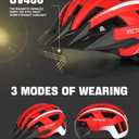 Bike Helmet for Men with M/L/XL Sizes, Magnetic Goggles, Removable Visor | PC Outer Shell, EPS Foam, 2-IN-1 Function of Rear Light with Size Regulator, for Adult Men Women Mountain Road Cycling, L: 57-61 cm, Red