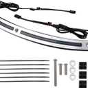 Aluminum Alloy Chrome Windshield Trim with LED Running Turn Signal Lights for Harley Touring Street Glide Electra Glide Ultra Limited 2014-2025, Smoke Lens Batwing Fairing Windshield Accent Strip