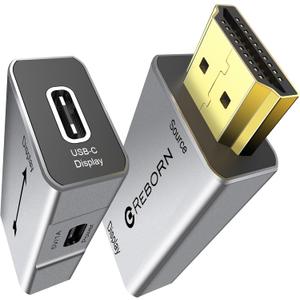 Reborn HDMI to USB C Adapter 4K 60Hz | Uni-Directional HDMI Source to USB-C Display Adapter for AR Glasses XREAL OneAir 2 Pro/VITURE Pro/RayNeo Air 2s/Rokid,PS5,Portable Monitors - 1 Pack