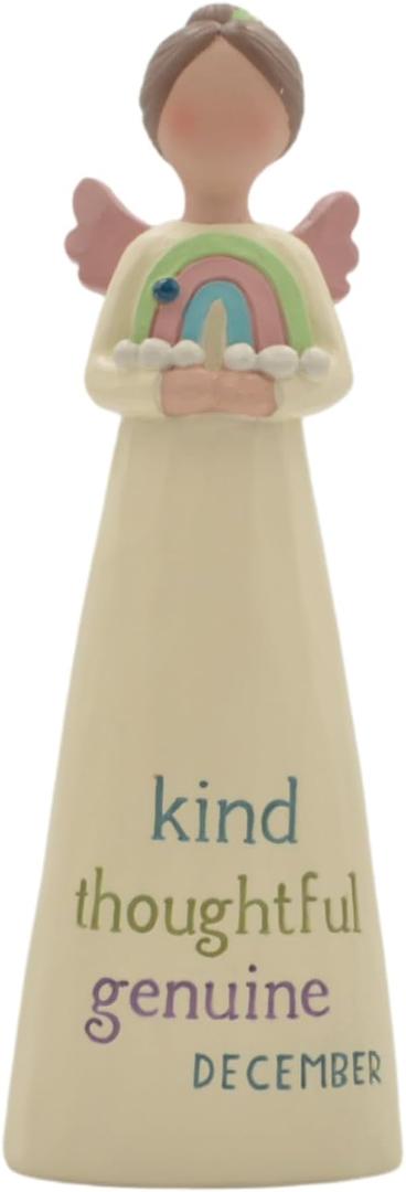 Blossom Bucket December Birthstone Angel Figurine, 5.5-inch Height, Resin