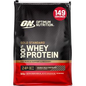 Optimum Nutrition Gold Standard 100% Whey Protein Powder, Double Rich Chocolate 10 Pound (Packaging May Vary), Best By: 07/2026