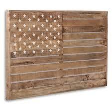 Brown Wooden Decorative Picture American Flag
