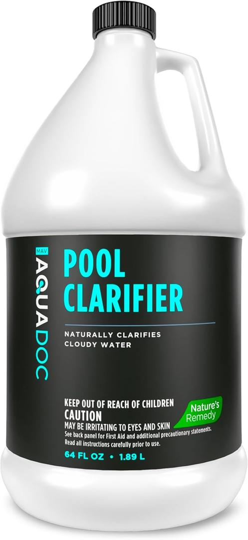 AquaDoc Natural Pool Water Clarifier - 64oz - Helps Clear Cloudy Pool Water for Inground & Above Ground Pools