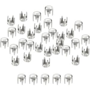 uxcell 160Pcs Silver Round Dome Rivets, 3mm Brass Spike Studs Spots Punk Rock Nailheads Claw Beads for DIY Clothes Belt Bag Shoes Bracelet Leather Craft