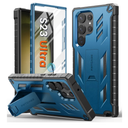 FNTCASE for Samsung Galaxy S23-Ultra Case: Military Grade Drop Proof Protection Mobile Cover with Kickstand | Matte Textured Rugged Shockproof TPU | Protective Sturdy Phone Case - Blue