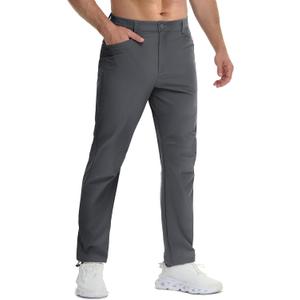 TACVASEN Men's Lightweight Pants Quick Dry Water Resistant Stretchy Work Golf Pants for Casual Outdoor (32, Darkgrey)