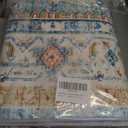 Boho Area Rugs 5x7 Washable Non-Slip,5 by 7 Low-Pile Retro Vintage Oriental Inspired Persian Style Bohemian Rug with Rubber Backing,Blue Carpet for Living Room,Bedroom,Dining Room Under Table,Office