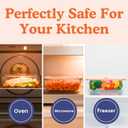 Ziruma Non-Toxic 6.2 Cup Glass Food Storage Containers with Lids, Large Food Containers, Plastic Free Meal Prep, Airtight Food Storage Container, Microwave and Freezer Safe, 2 Pack