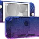 eXtremeRate Glitter Gradient Translucent Bluebell DIY Replacement Shell for Nintendo Switch Lite, NSL Handheld Controller Housing w/Screen Protector, Custom Case Cover for Nintendo Switch Lite