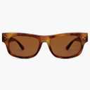 SOJOS Retro Rectangle Polarized Sunglasses for Women Men Vintage Shades UV400 Protection Sunnies SJ2338, Yellow Tortoise Frame/Brown Lens