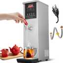 Commercial Hot Water Dispenser Water Boiler Countertop Auto-filling Stainless Steel Hot Water Machine Step-heating 104-212F Adjustable for Cafe Tea Shop Office Restaurant Hotel 1500W