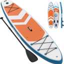 Inflatable Paddle Board for Adults, 10 ft 6 in/11 in Inflatable Stand Up Paddle Board with Premium Accessories, Non-Slip EVA Deck, Ultra-Light Carry Bag, Pump, SUP Board for Adult (Rose Red, 10.6 ft) (Orange)