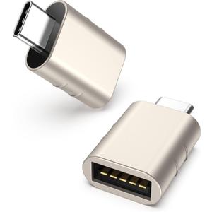 Syntech USB C to USB Adapter Pack of 2 USB C Male to USB3 Female Adapter Compatible with iPhone 17 Pro Max MacBook Pro Air 2024 iMac iPad mini Pro, Other Type C or Thunderbolt 4/3 Devices, Starlight
