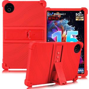 ATOOZ for Evermyth 10 Inch Tablet Case 2025 KB1001/KB1004/KB1001L/KB1004L,Soft Silicone Kids Case for MUISOO 10 Inch Tablet MISKB100477 with PC Stand (Red)