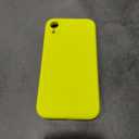 Vooii Compatible with iPhone XR Case, Upgraded Liquid Silicone with [Flat Edges] [Camera Protection] [Soft Anti-Scratch Microfiber Lining] Phone Case for iPhone 10 XR 6.1 inch - Neon Lemon