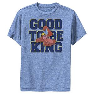 Disney Jungle Book Good to BE KING-1-DSJB00YMSC_01CSN Boys Short Sleeve Tee Shirt, Royal Blue Heather, Large