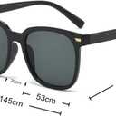 Oversized Womens Sunglasses,Trendy Black Big Ladies Sunglasses Polarized Uv Protection