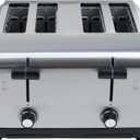 Clivia Commercial Toaster for Restaurant, 4 Slice Toaster,Commercial Bread Heating Machine, Automatic Pop-Up,Stainless Steel Bread Ovens,Silver