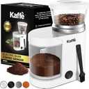 Kaffe Electric Burr Coffee Grinder (5.5oz) w/Adjustable Coarseness Settings - Flat Burr - [New Upgraded Motor ] - Precision Coffee Bean Grinder for Home Use - White