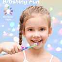 SEAGO Kids Electric Toothbrush with 2 Mins Brushing Timer and 8 Replacement Brush Heads,Rainbow LED Light Makes Brushing Fun, Battery Powered Toothbrush for Boys & Girls Ages 3-6-8 Years Old,Blue