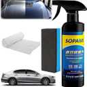 Car Coating Spray Set, Quick Effect Coating Agent, Quickly Coat Car Wax, Scratch Wax Polish Spray Extremely Hydrophobic, Oil Film Emulsion Glass Cleaner (1PCS+Sponge+Cloth)