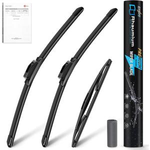 Pack of 3 Wiper Blades 16"+16"+12"; Lab Tested 500K Endurance & High/Low Temp; Optimized Pressure; Specific for Jeep Wrangler 2018-2025