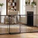 100-105 Inch Extra Wide Baby Gate for Stairs Doorways | Large Long Child Dog Gates for Large Opennings,Pressure Mounted Metal Indoor Safety Gate for Kids and Dogs,White